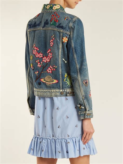 floral denim replica gucci jacket|gucci denim jacket vintage.